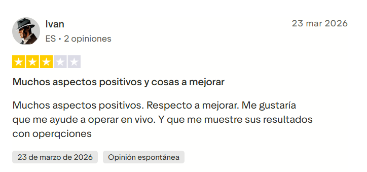 Opinión negativa sobre la formación Tradeando (3)